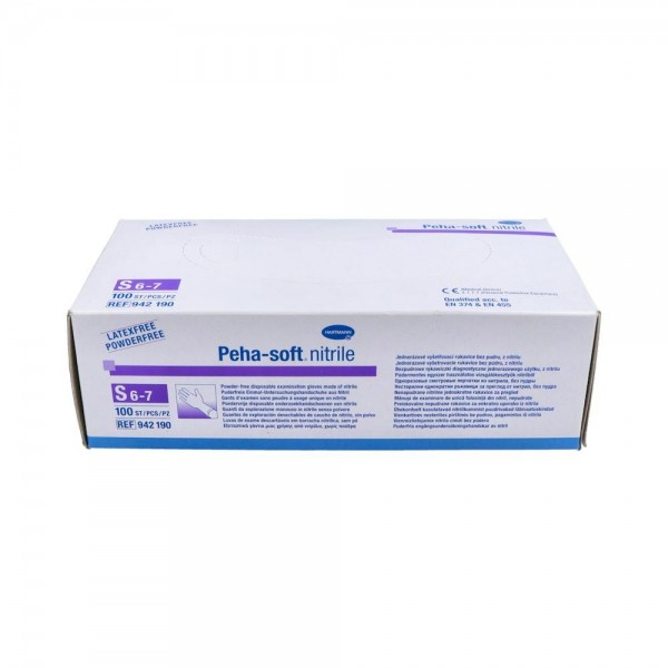 Guantes Peha-Soft Nitrilo Azul T/S 6-7 100 Un S/Polvo
