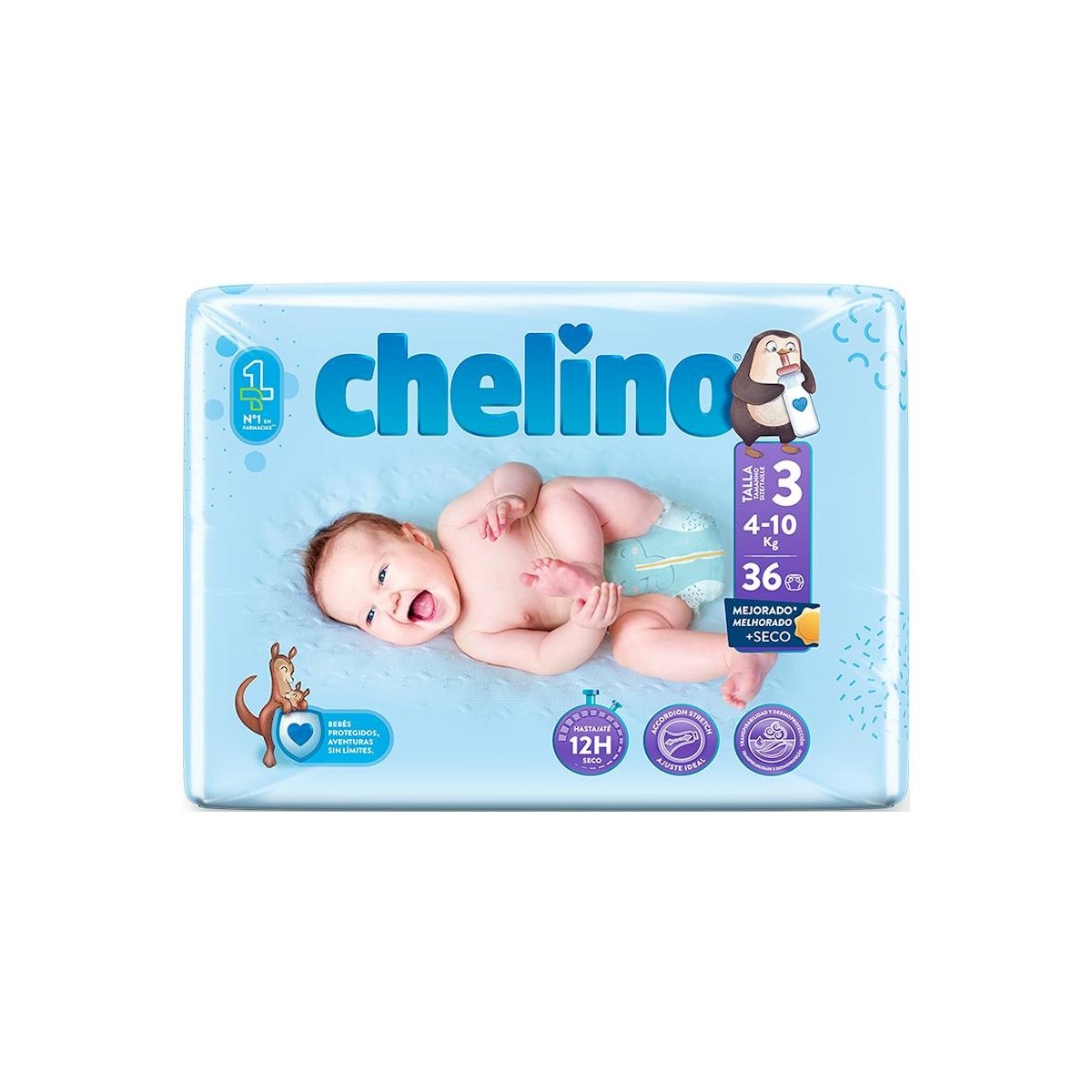 Chelino Pañal T-3. Tumbado. De 4 A 10 Kg. Bsa....