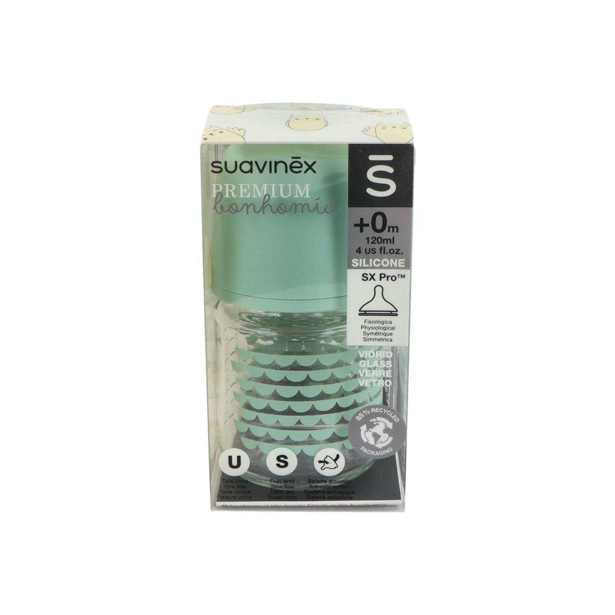Biberon Suavinex Ba Cristal Tet Sil 3 Pos 120 Ml