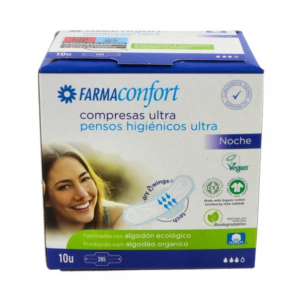 Compresa Hig Farmaconfort Noc Pleg Alas Alg 10 U