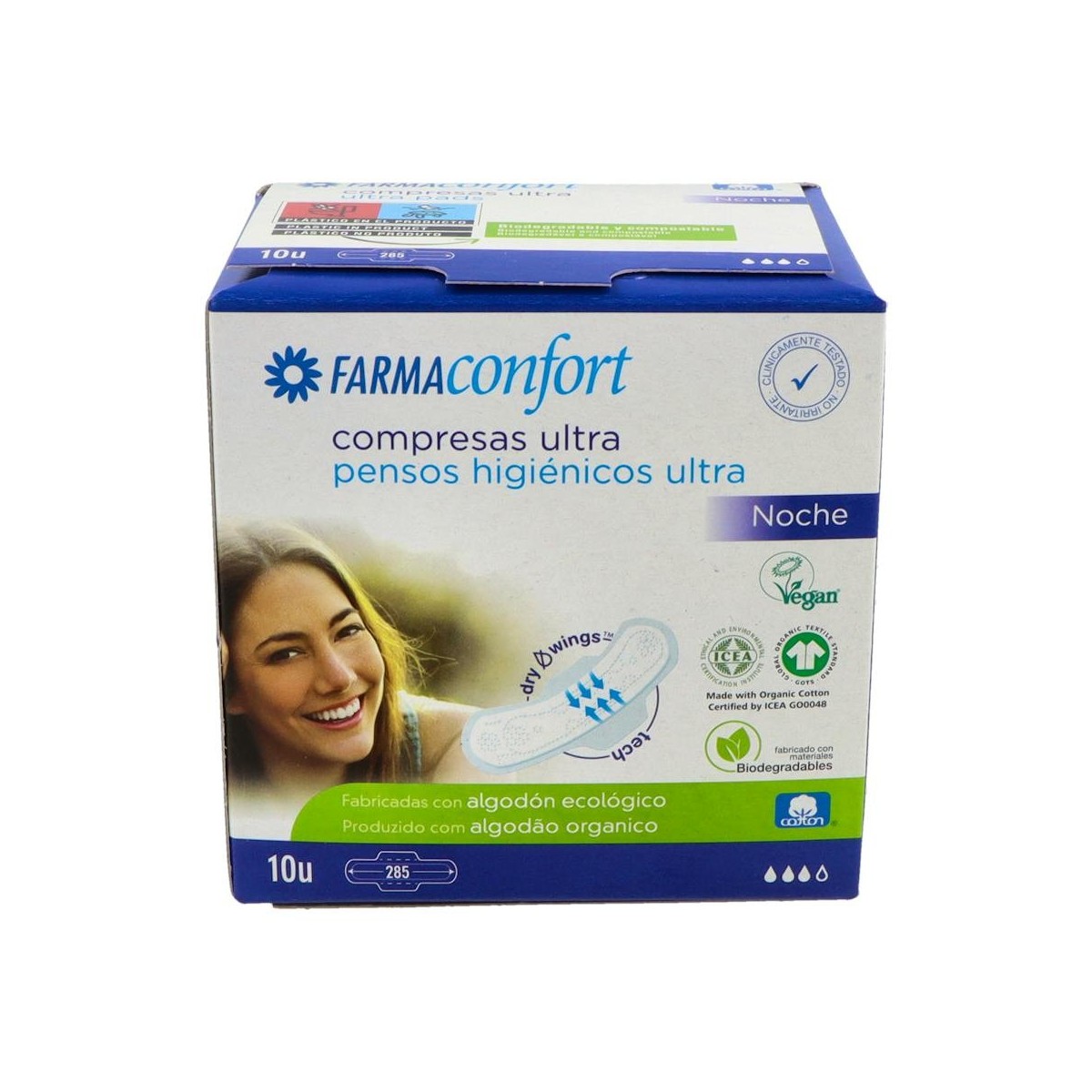 Compresa Hig Farmaconfort Noc Pleg Alas Alg 10 U