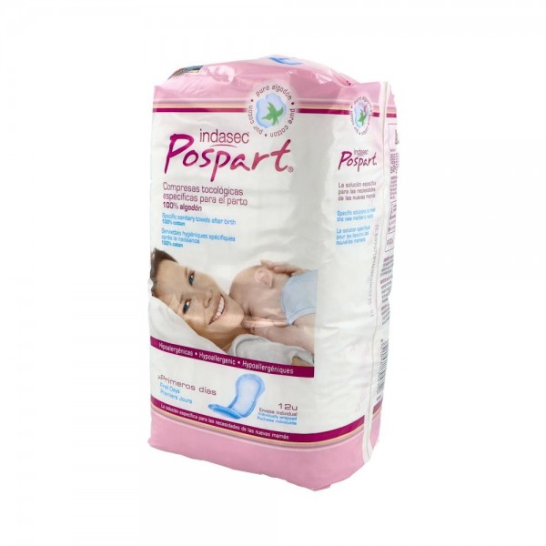 Indasec Pospart® Compresas Algodón Primeros Días 12U
