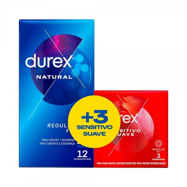 Durex Natural Easy On 12 Ud + 3 Ud Sensitivo Suave