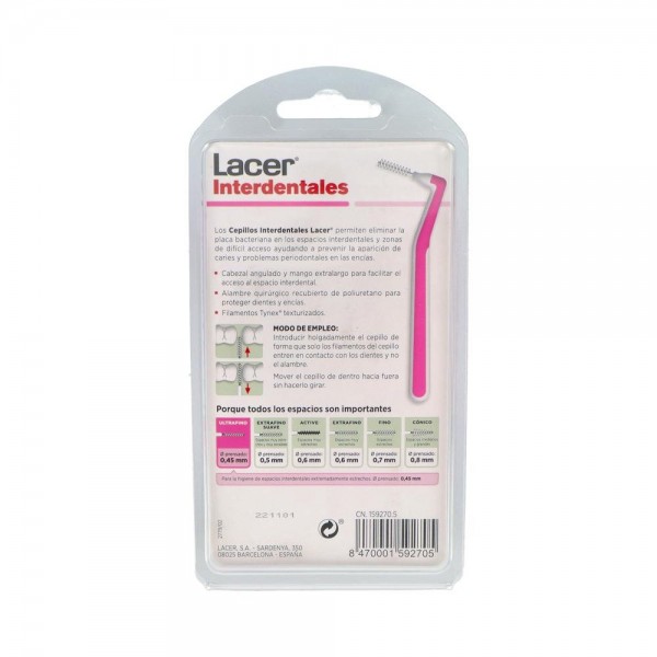 Cepillo Interdental Lacer Ultrafino Angu Rosa 6 U