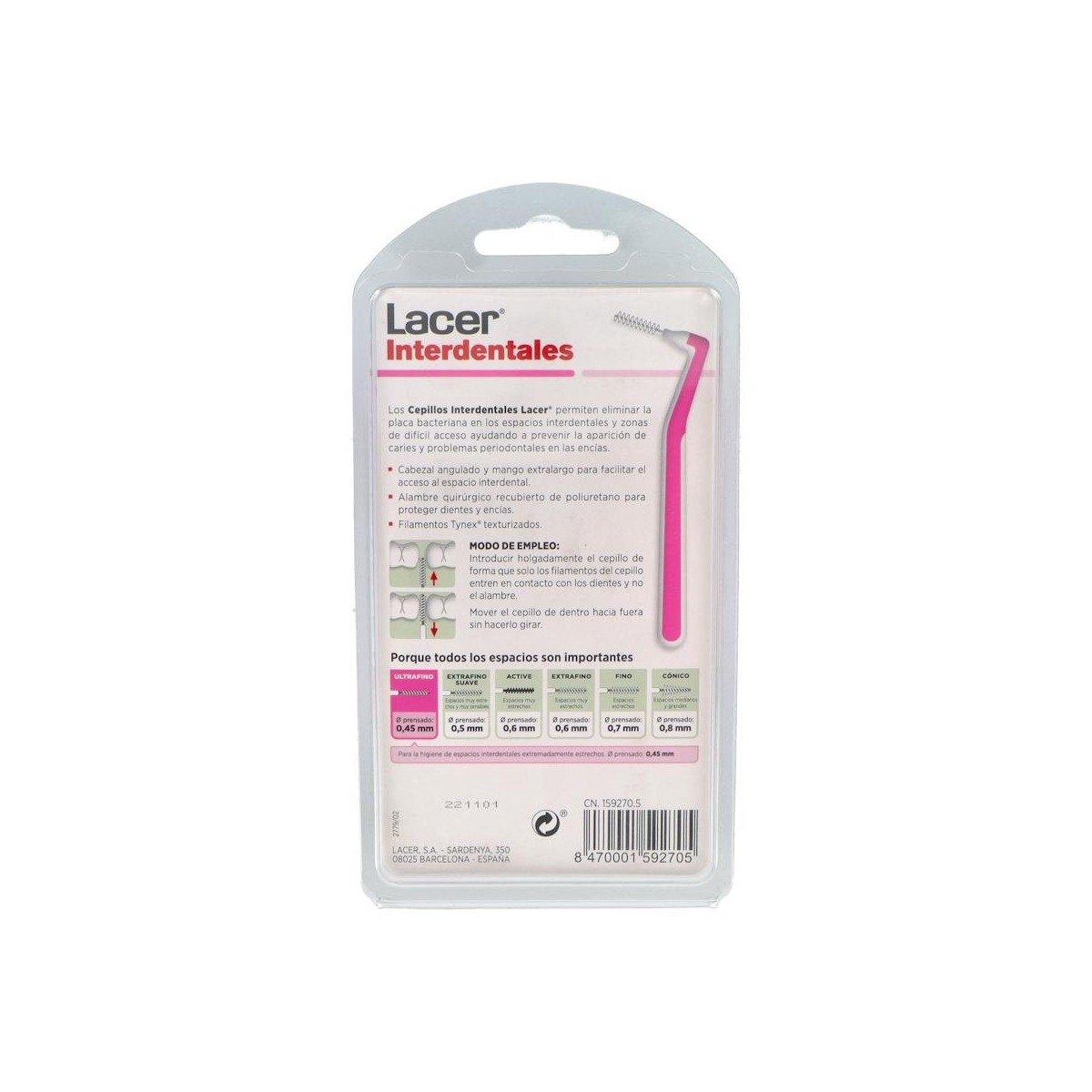 Cepillo Interdental Lacer Ultrafino Angu Rosa 6 U
