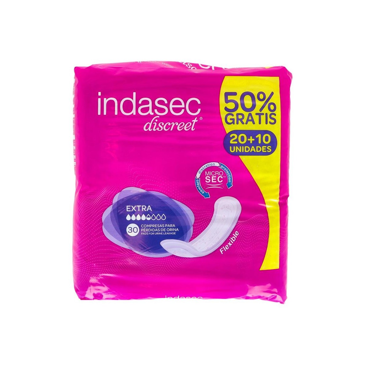 Compresa Indasec Discreet Abso Inc Extra 350 Ml...
