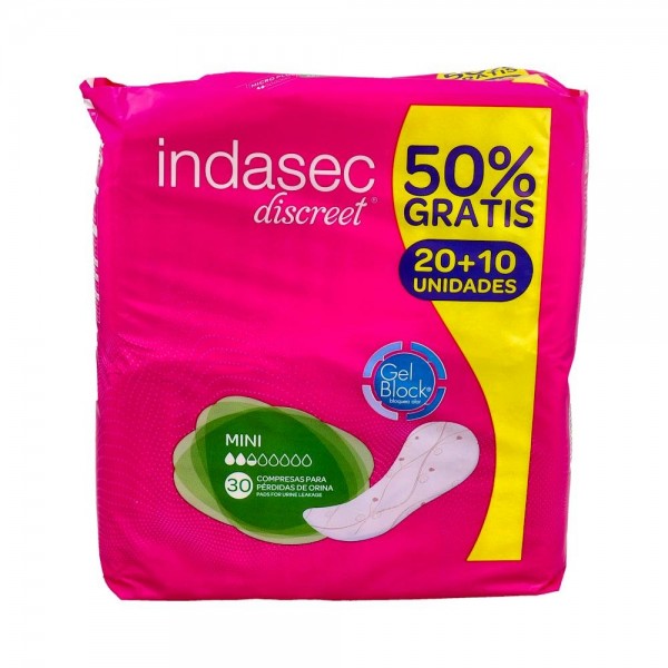 Compresa Indasec Discreet Abso Inc Mini 80 Ml 20+10 Un...