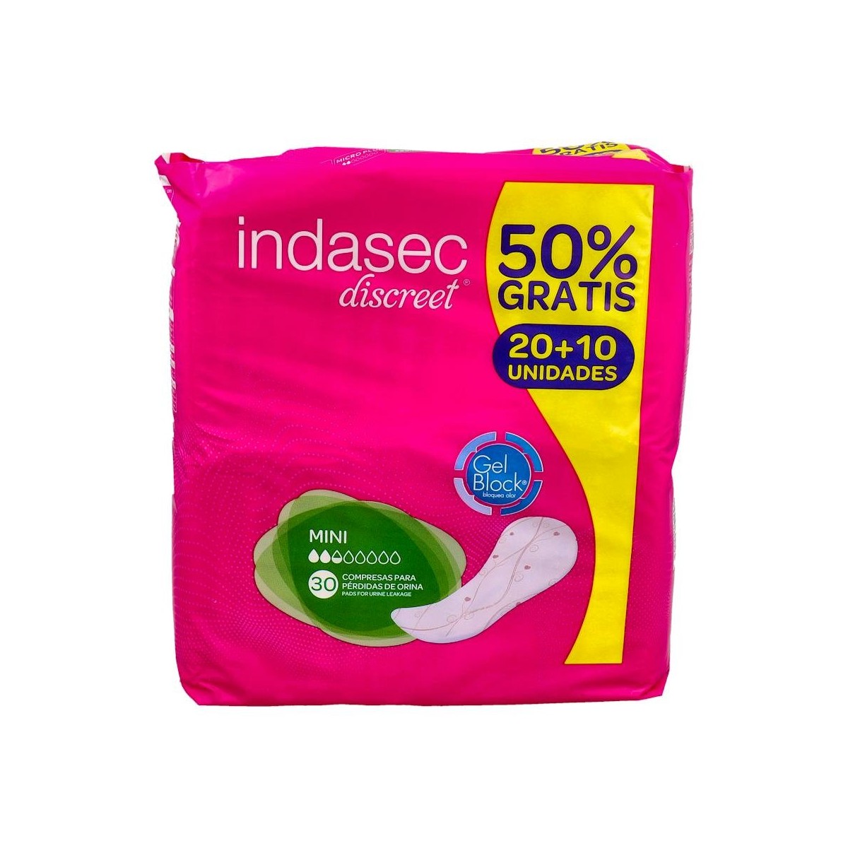 Compresa Indasec Discreet Abso Inc Mini 80 Ml...