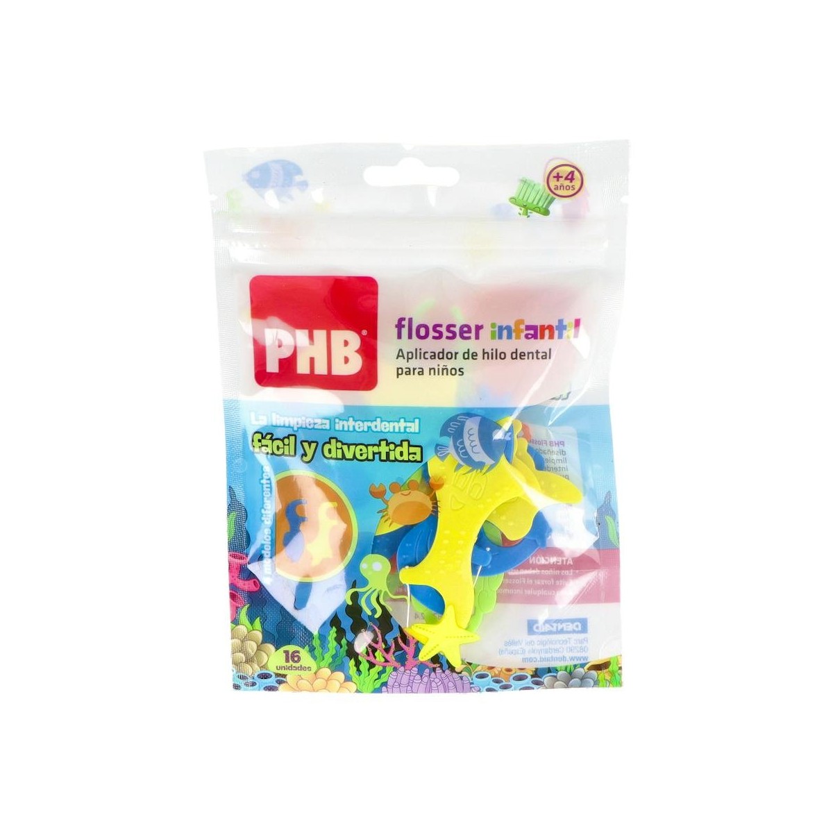 Aplicador Hilo Dental Phb Flosser Inf Pe 16 U