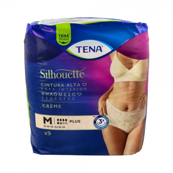Tena Silhouette Braga Cint Alta Inco Dia Anat Crema T/M 9 Un