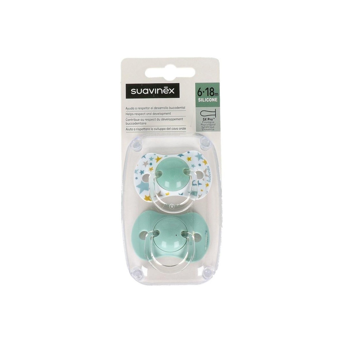 Chupete Fisiologico Suavinex Silicona 6-18 M 2 Un