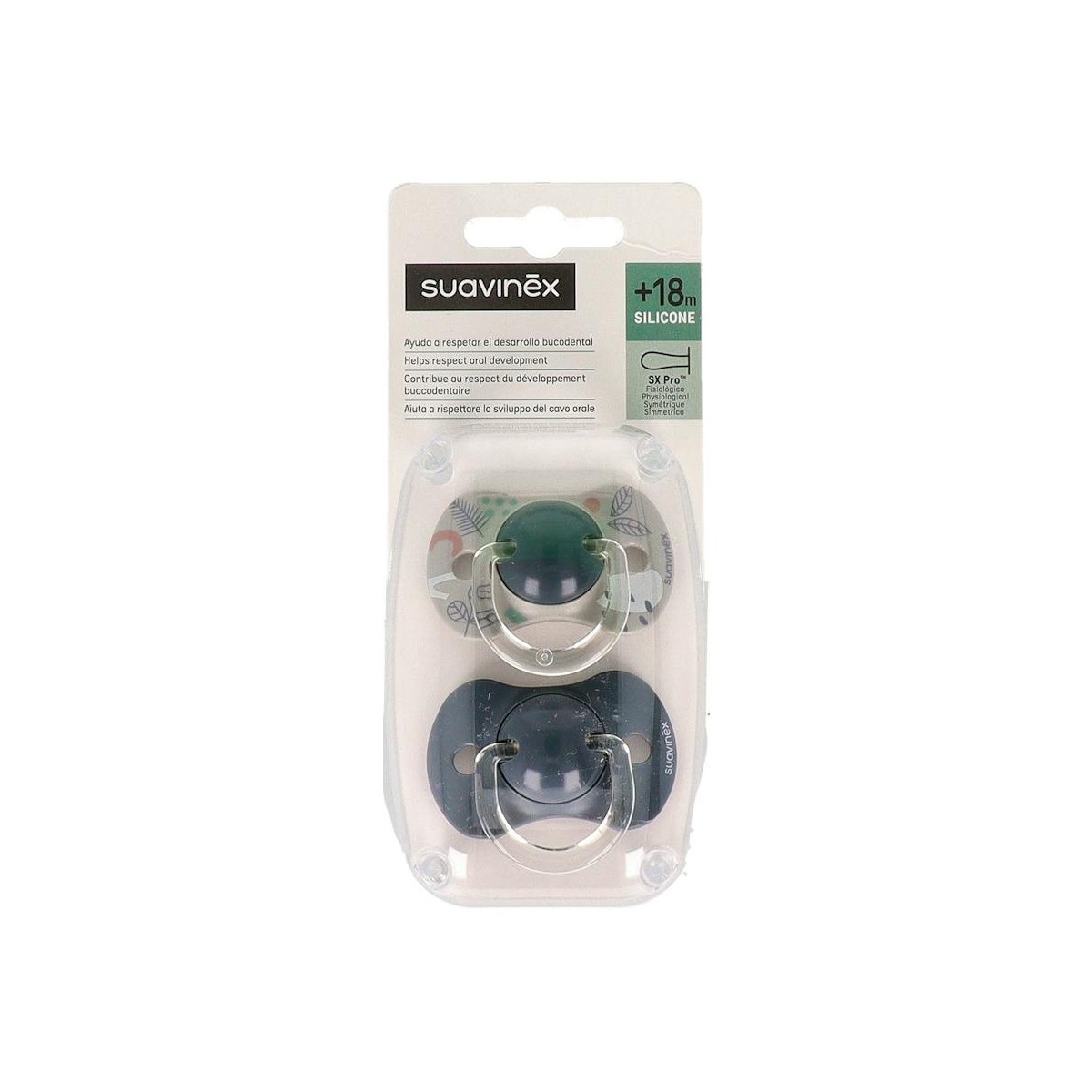 Chupete Fisiologico Suavinex Silicona +18 M 2 Un