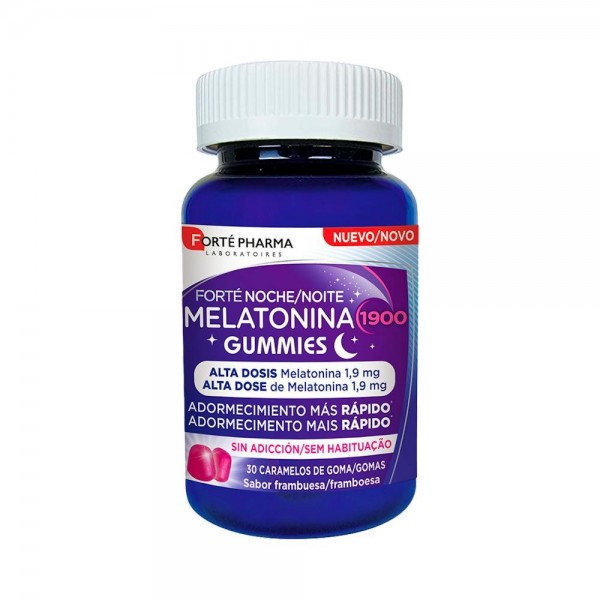 Forte Noche Melatonina Gummies 30 Cara Goma Frambuesa