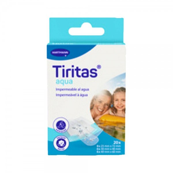 Tiritas Aqua surtido 3 tamaños 20 uds